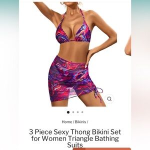 Yonique 3-piece Thong Bikini. NWT.
